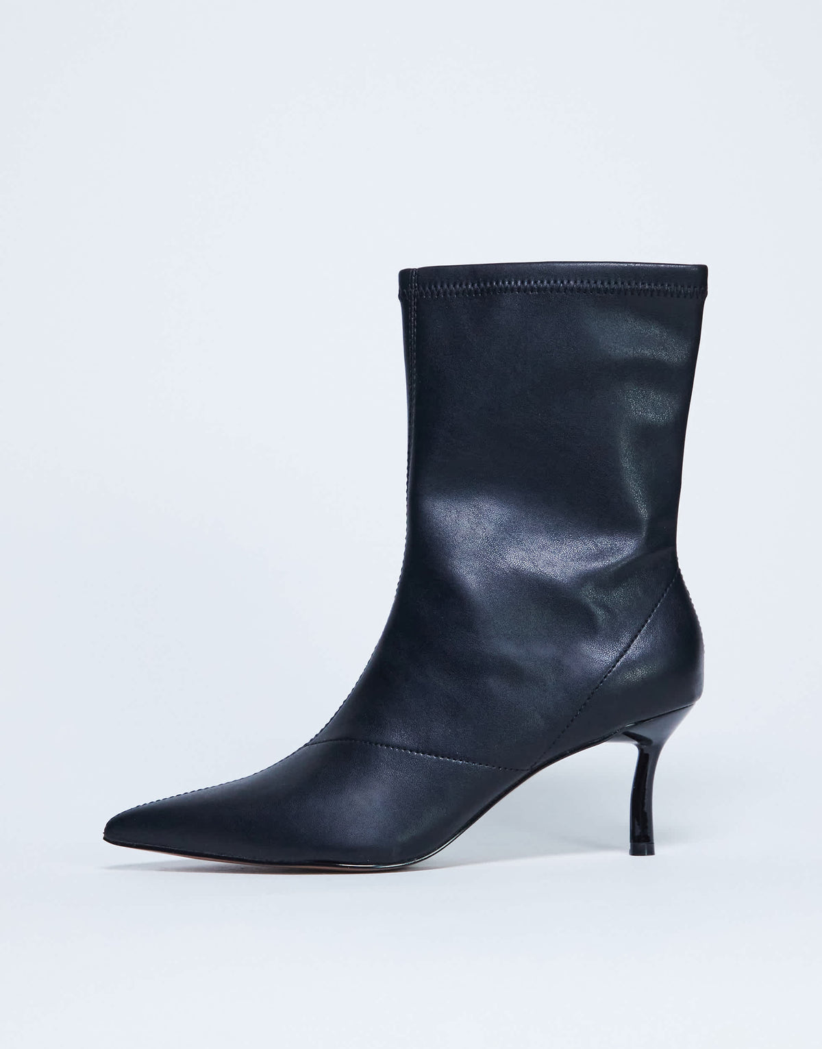 Topshop Pippa point toe stretch ankle boot in black