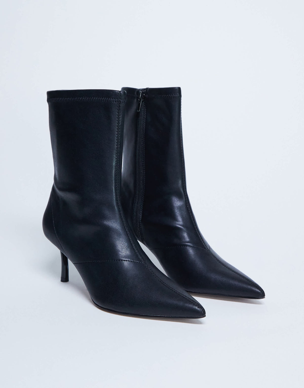Topshop Pippa point toe stretch ankle boot in black