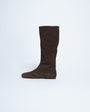 Topshop Tess real suede knee high flat boot in chocolate