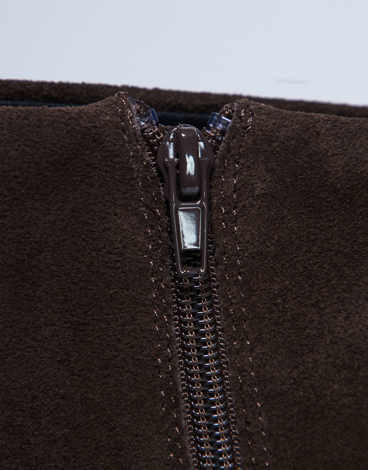 Topshop Peri real suede flat square toe boot in chocolate