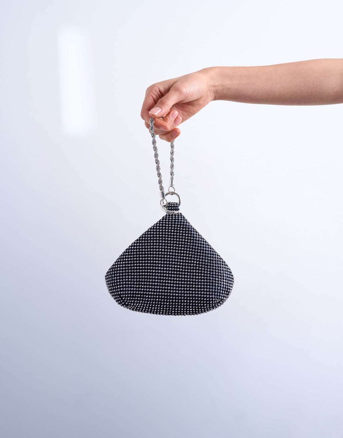 Topshop Galaxy small diamante grab bag in navy