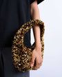 Topshop Santana scoop sequin shoulder bag in gold