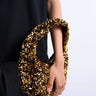 Topshop Santana scoop sequin shoulder bag in gold
