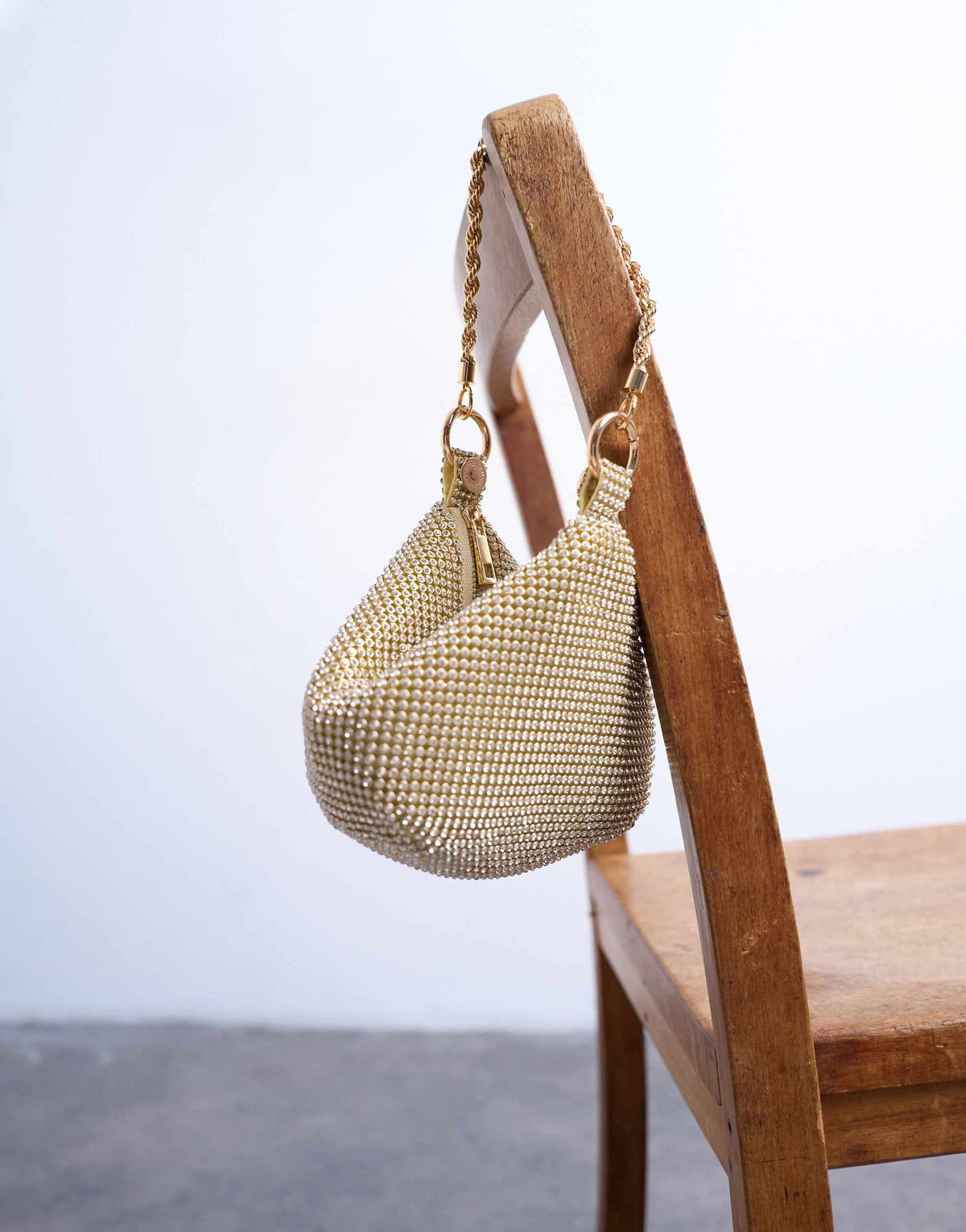 Topshop Galaxy small diamante grab bag in gold