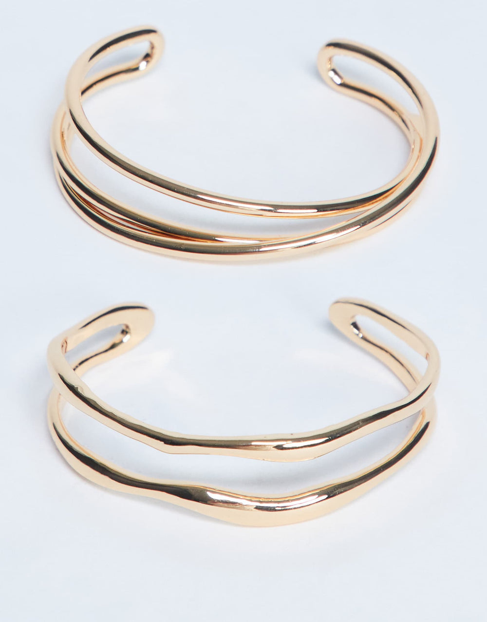 Topshop Brooklyn 2er-Pack Armreifen in Goldton