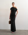 Topshop grown on shoulder maxi dress in black