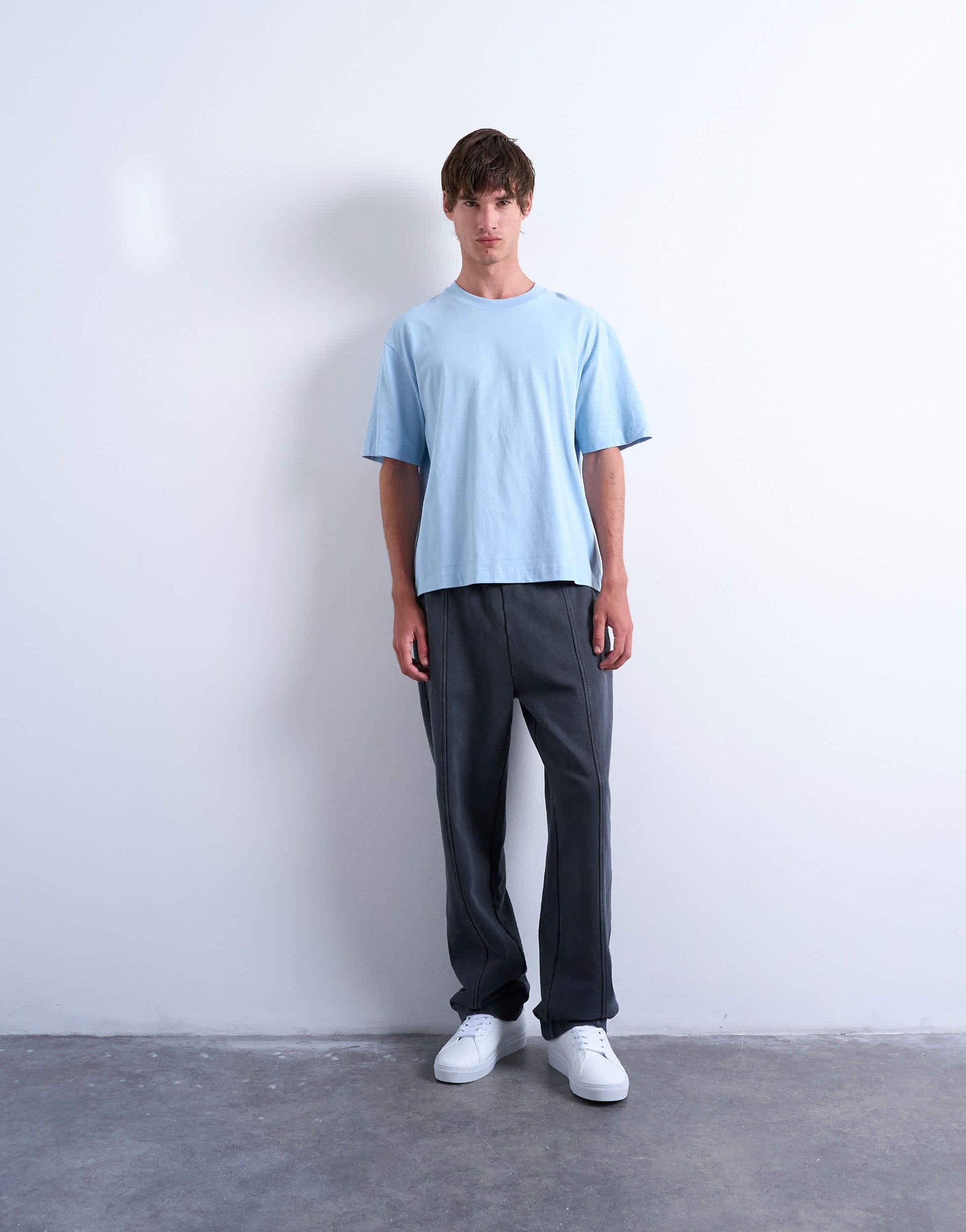 Topman cropped fit t-shirt in light blue