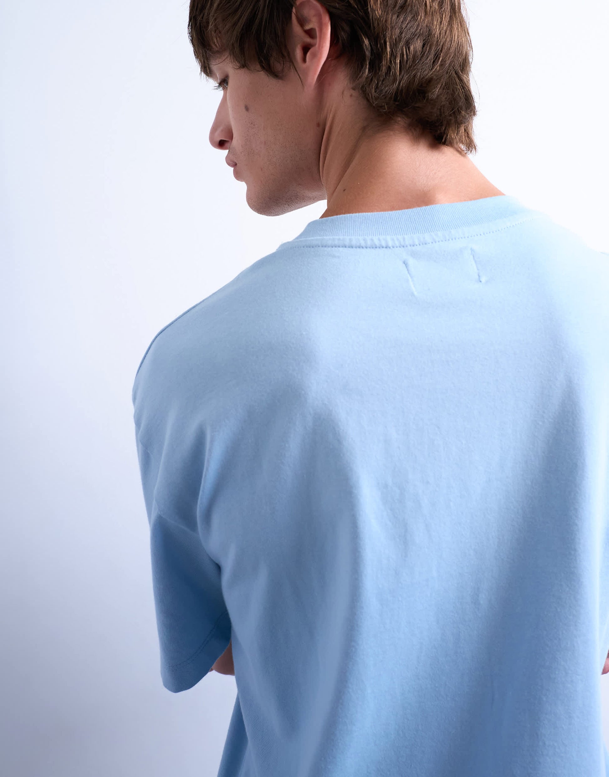 Topman cropped fit t-shirt in light blue