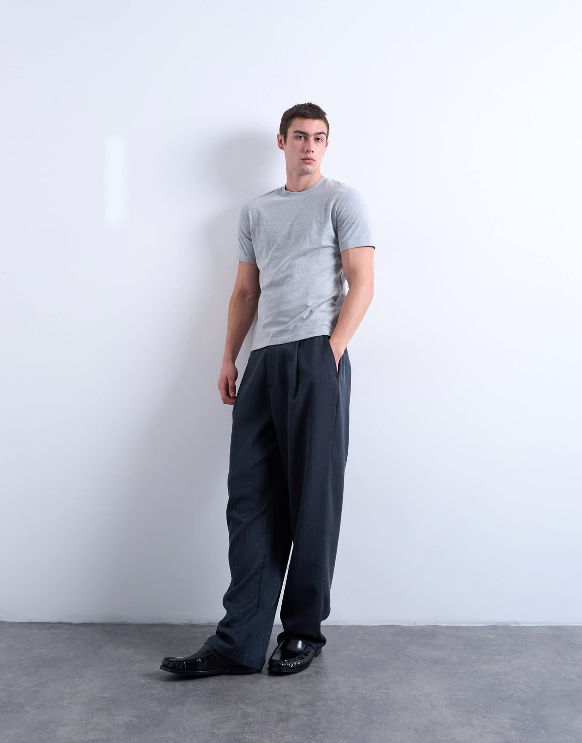 Topman classic fit t-shirt in grey marl