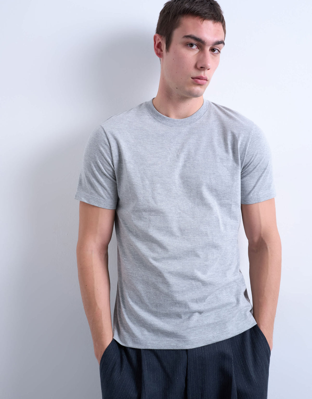 Topman classic fit t-shirt in grey marl