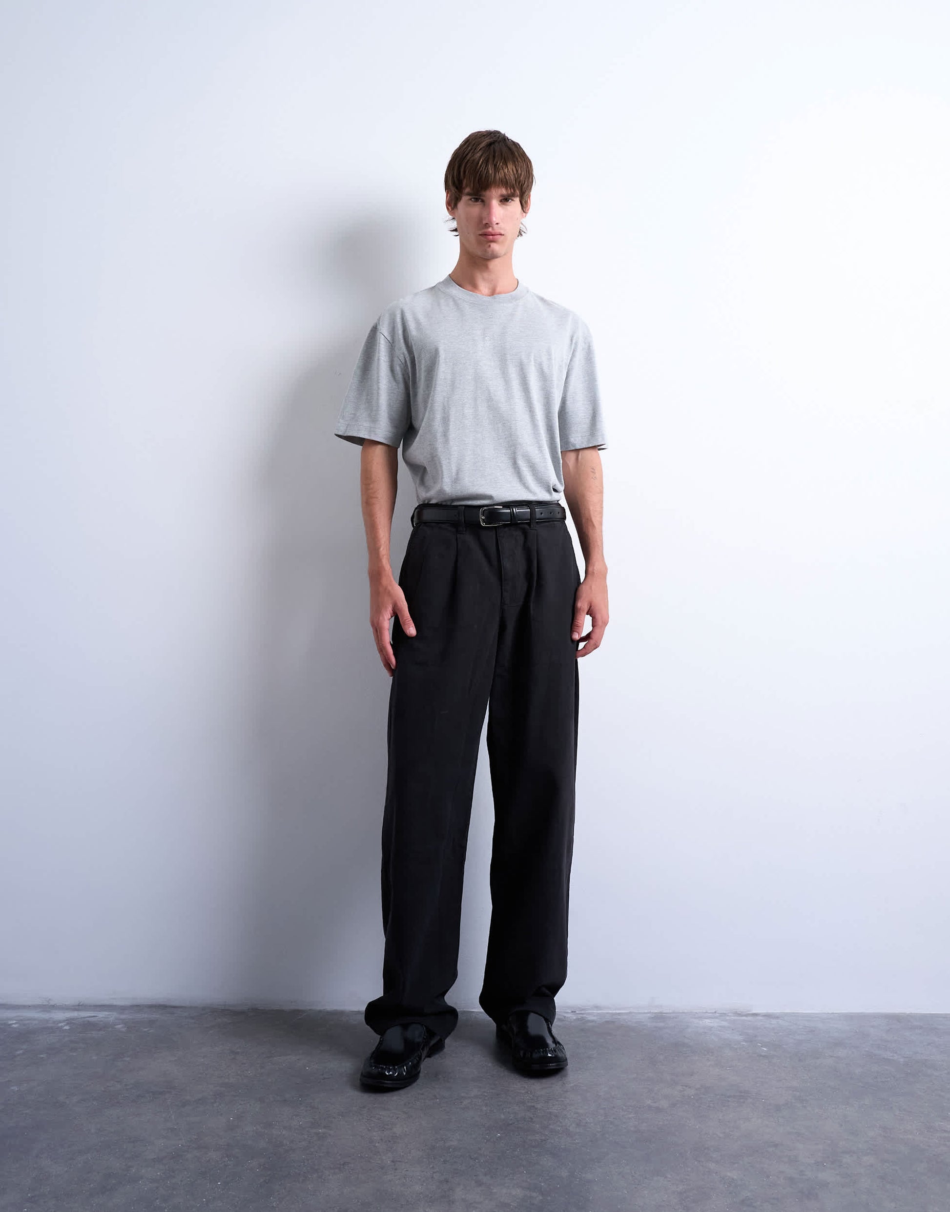 Topman boxy oversized t-shirt in grey marl