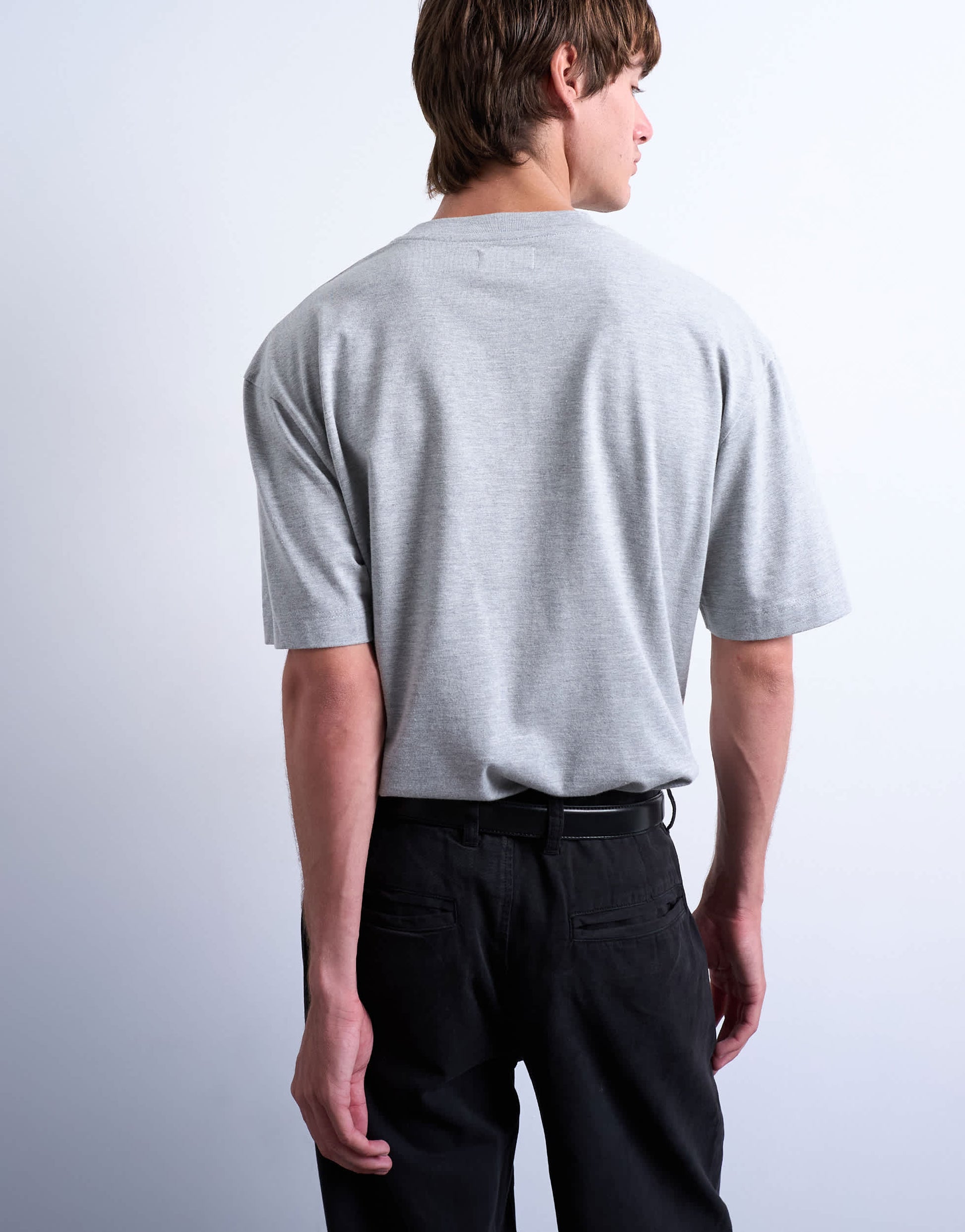 Topman boxy oversized t-shirt in grey marl