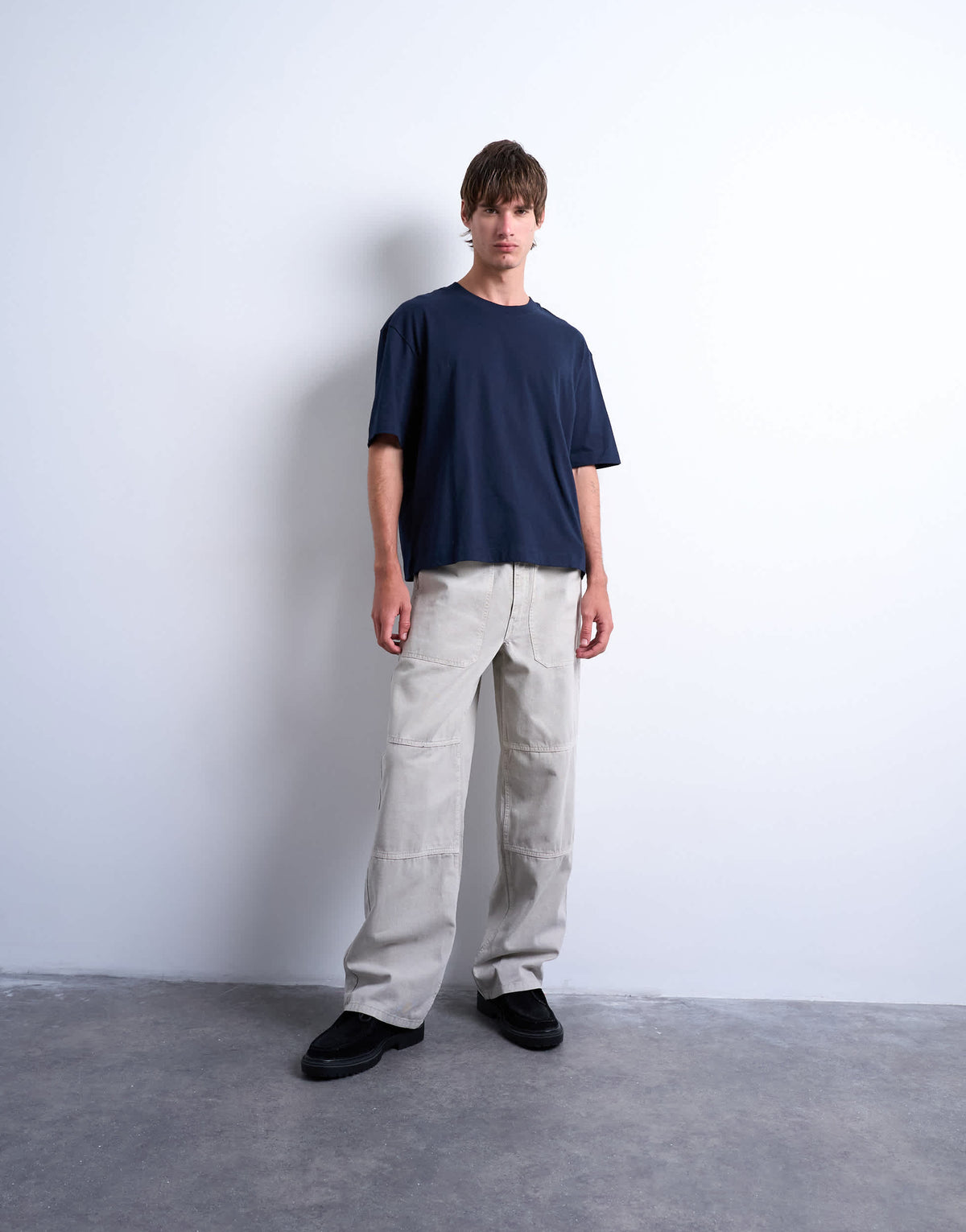 Topman cropped fit t-shirt in navy