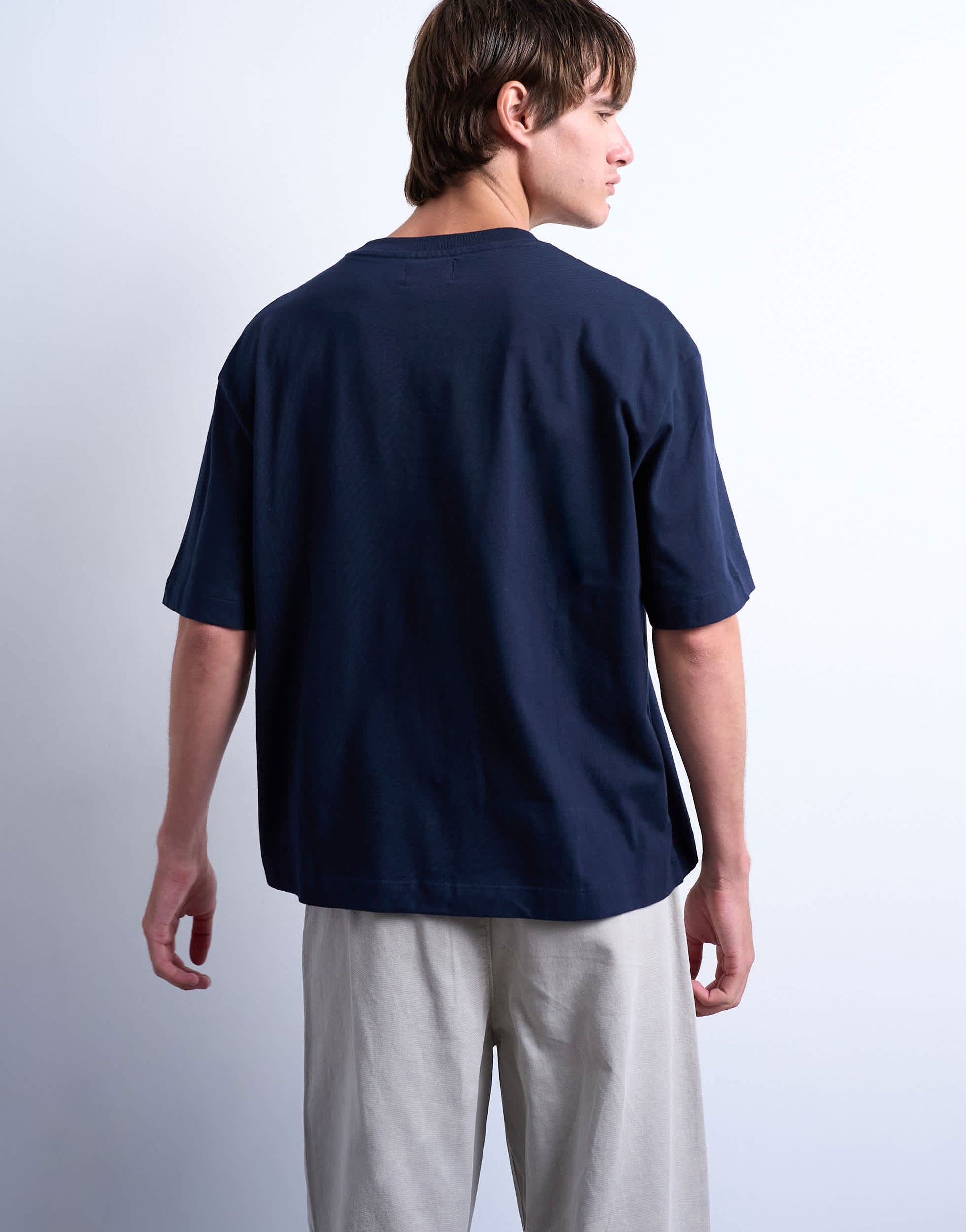 Topman cropped fit t-shirt in navy