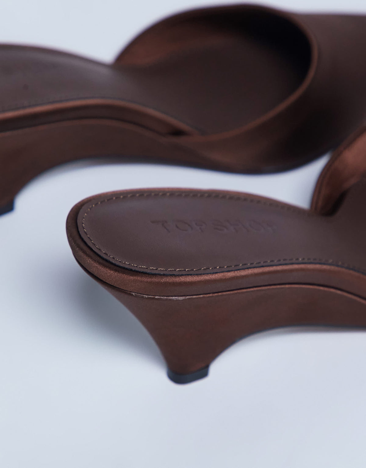 Topshop Annie wedge closed toe shoe in chocolate