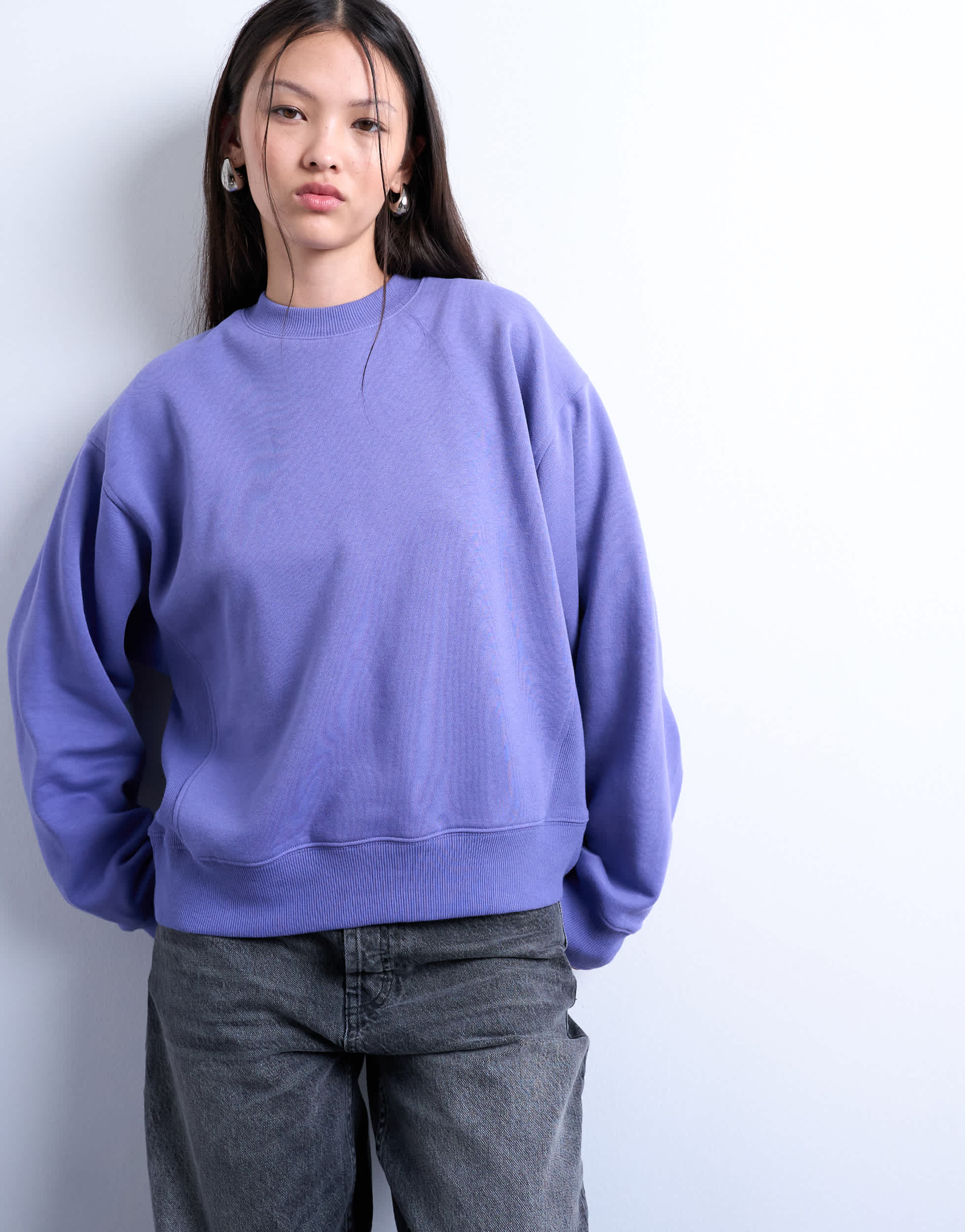 Topshop Ultimate Sweatshirt in Lila