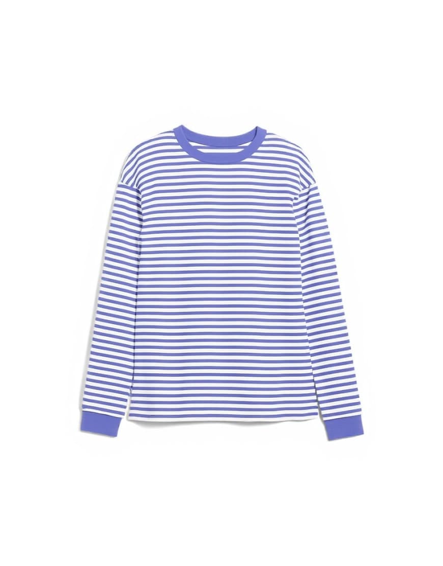 Topshop stripe long sleeve slouchy skater tee in purple