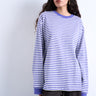 T-shirt rayé Topshop à manches longues et coupe ample, style skater, violet