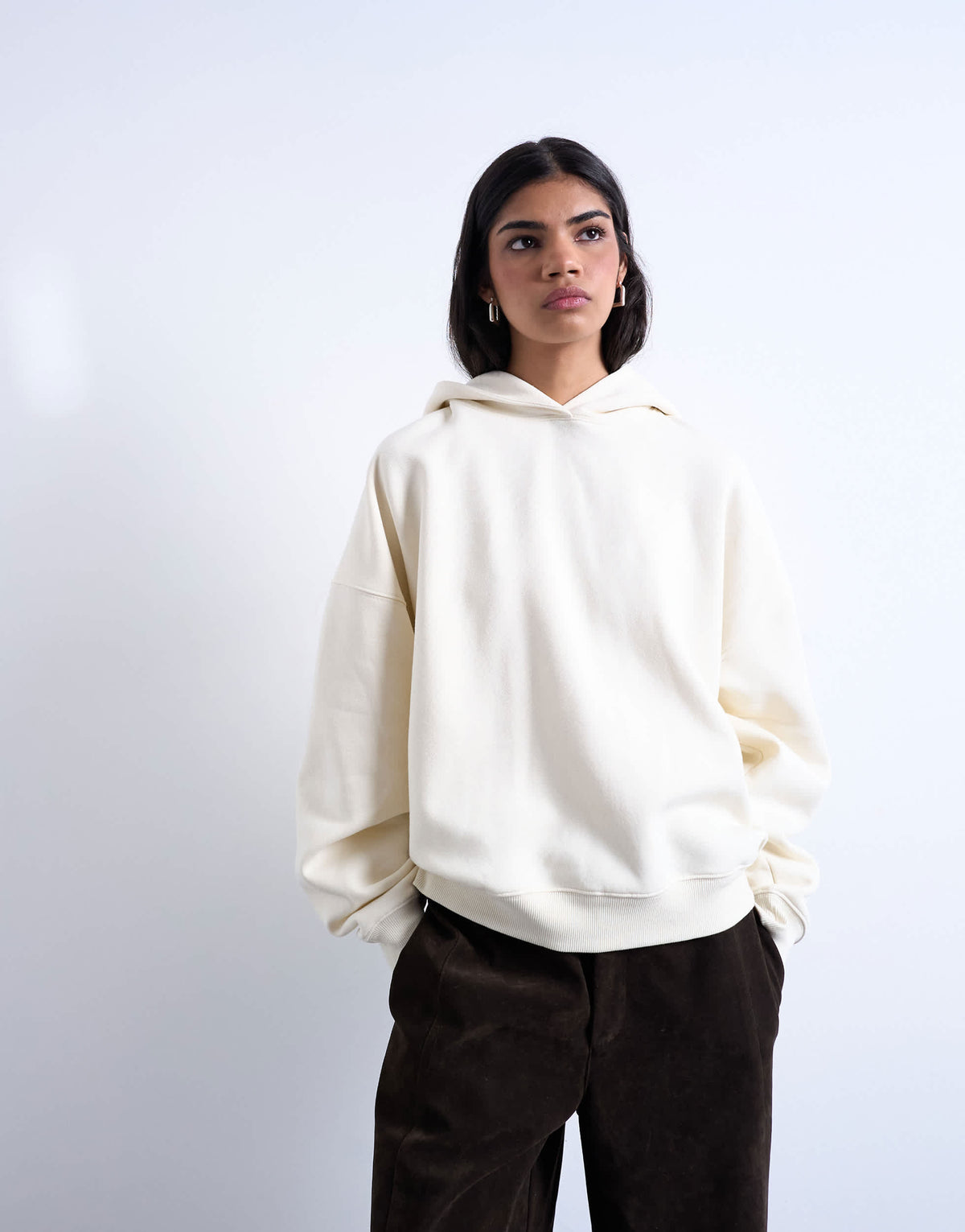 Topshop ultimate hoodie in ecru