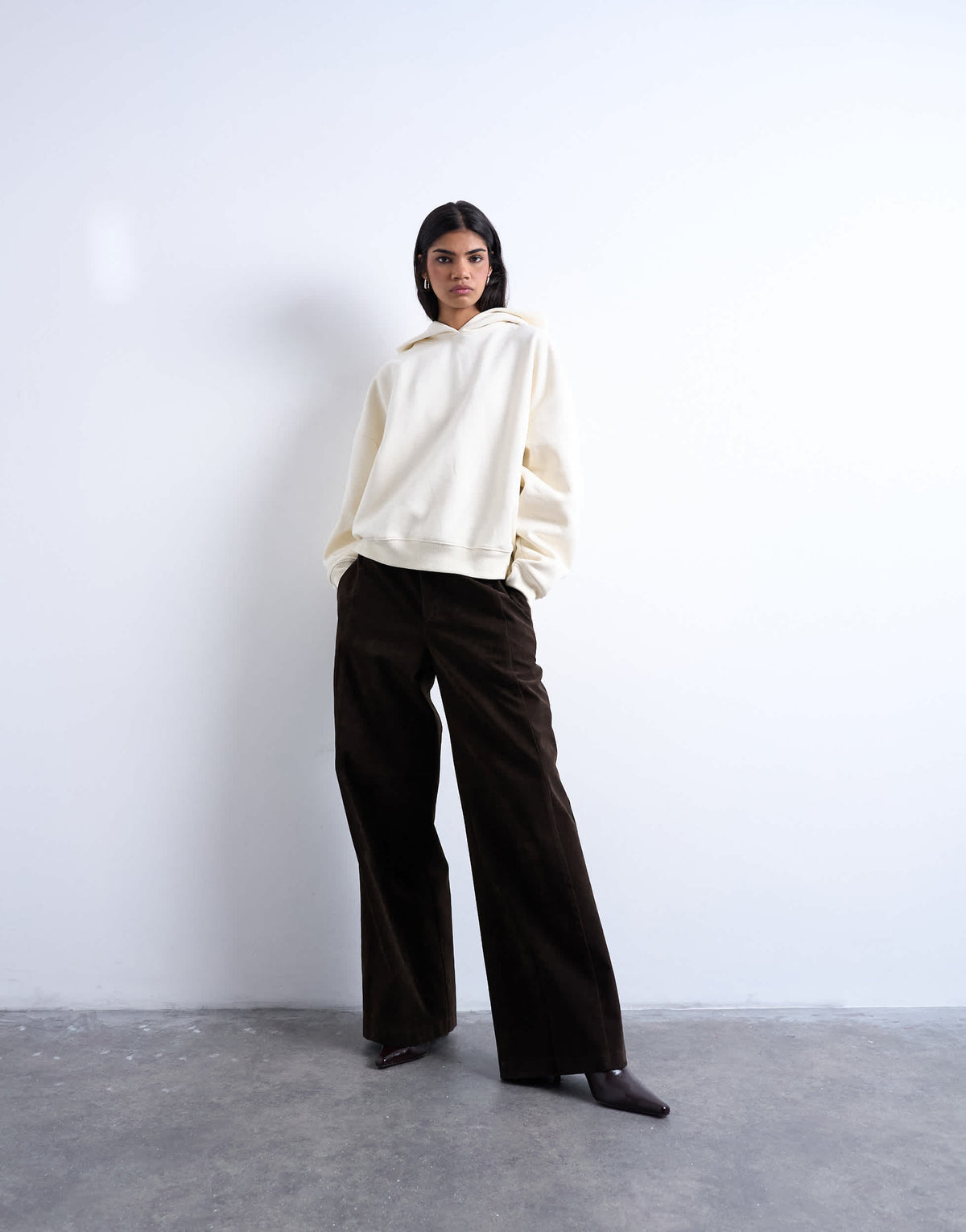 Topshop ultimate hoodie in ecru