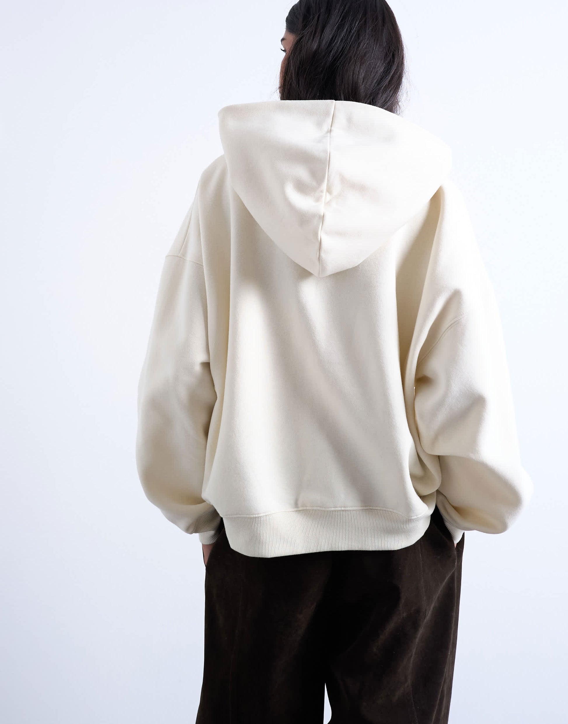 Topshop ultimate hoodie in ecru