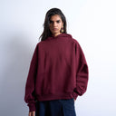 Topshop ultimate hoodie in burgundy