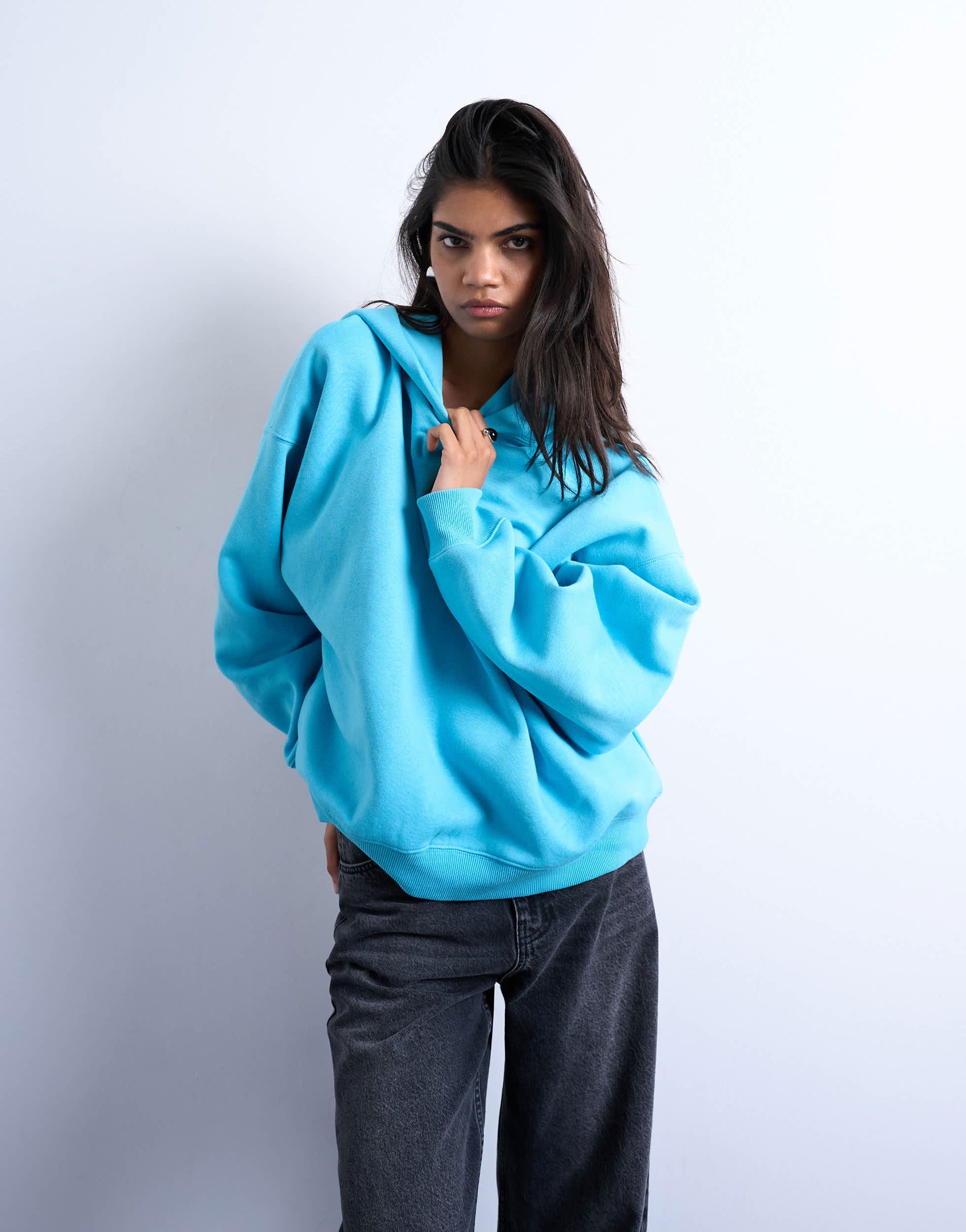 Topshop ultimate hoodie in light blue