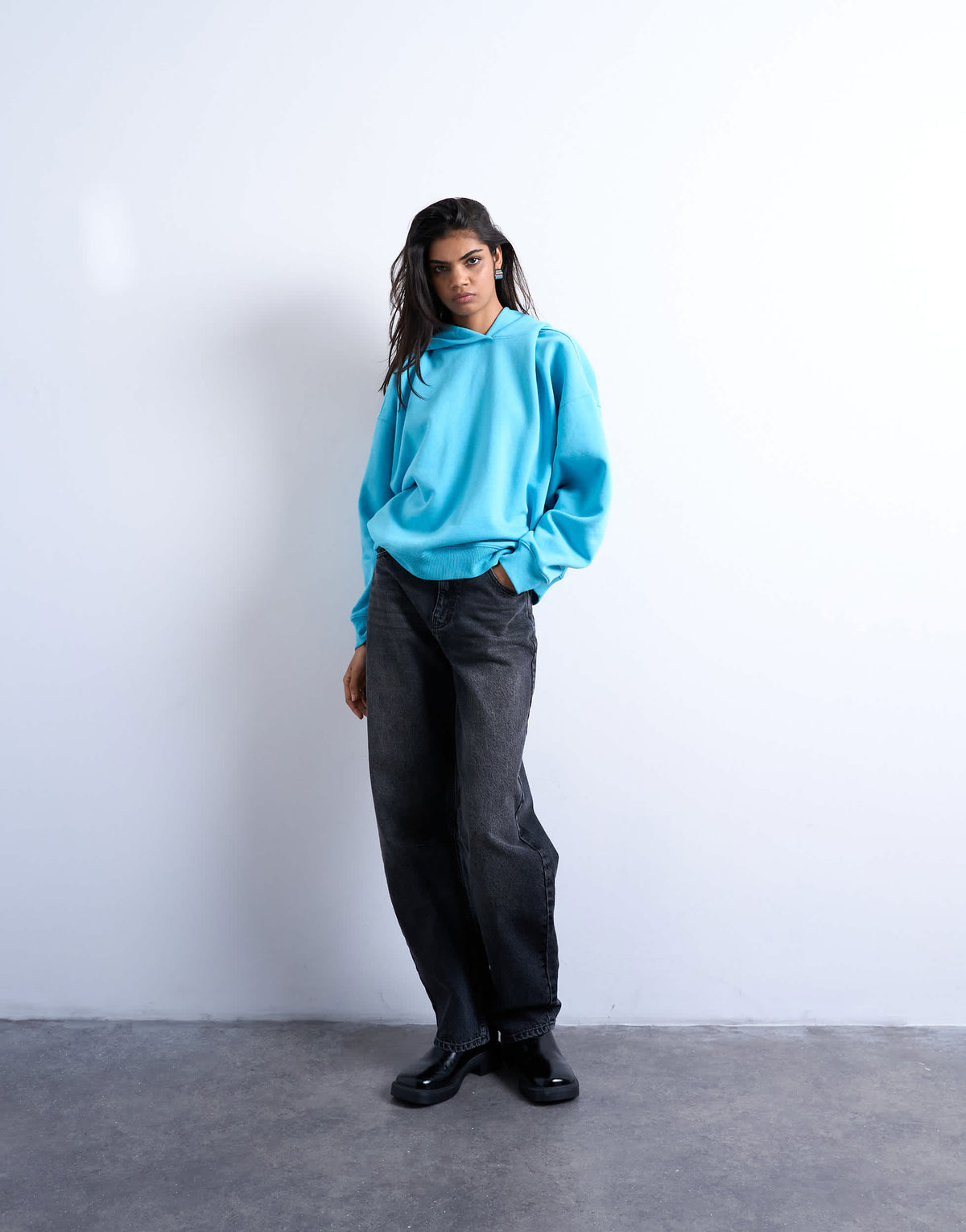 Topshop ultimate hoodie in light blue