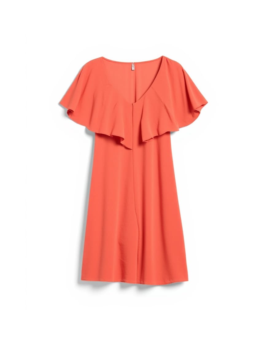 Topshop asymmetric frill mini dress in orange