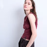 Topshop Tanktop mit Rüschendetails in Beerenfarbe