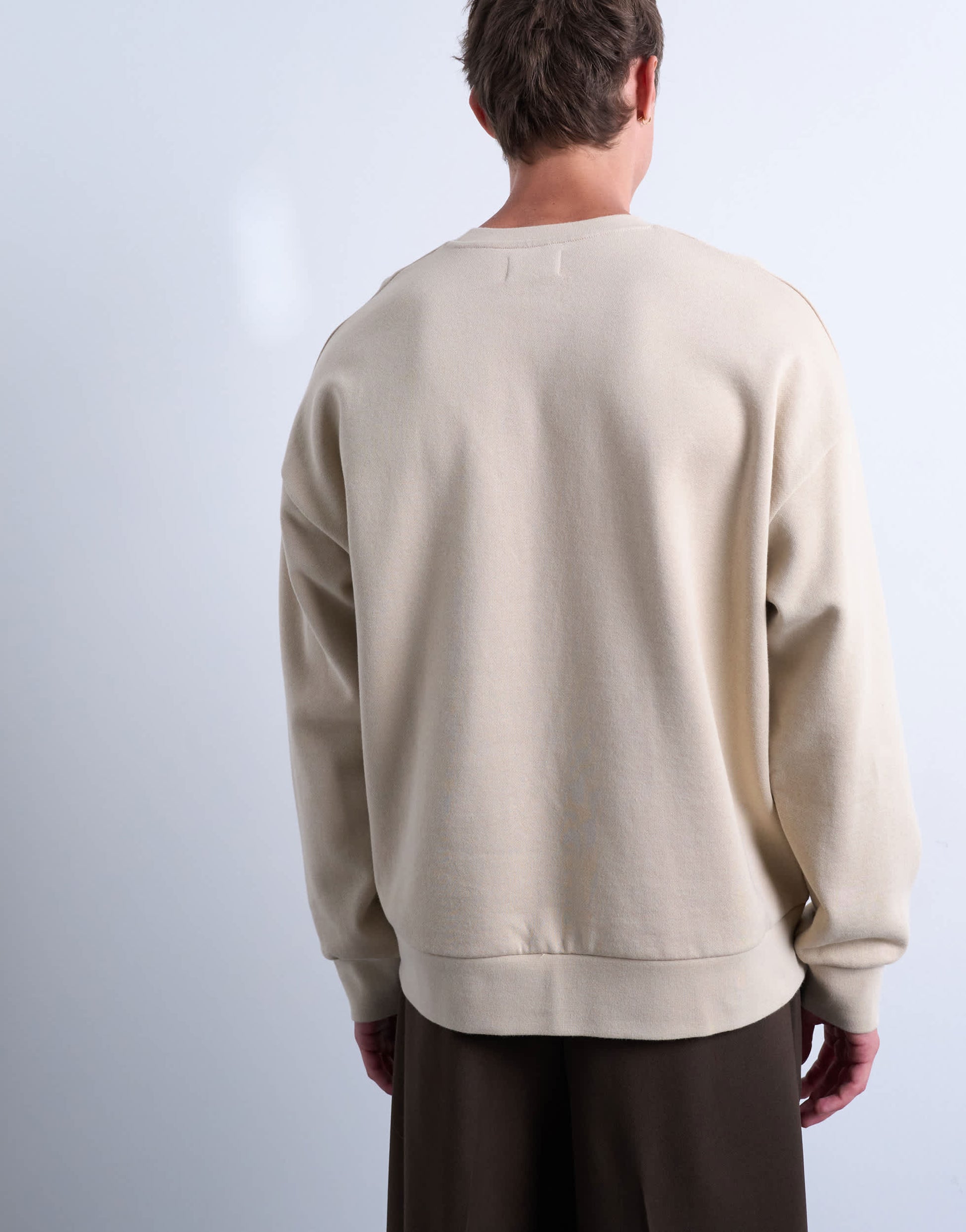Topman oversized fit sweatshirt with raised floral print in stone