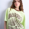 Topshop Graphic Biarritz Oversized Ringer T-Shirt in Grün