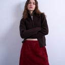 Ensemble Topshop mini-jupe en daim véritable bordeaux