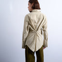 Topshop cinched oversized poplin shirt in stone