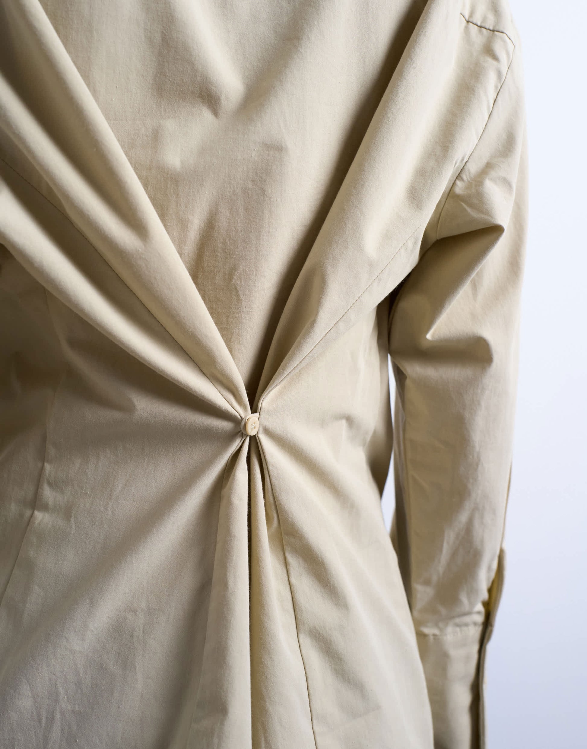 Topshop cinched oversized poplin shirt in stone