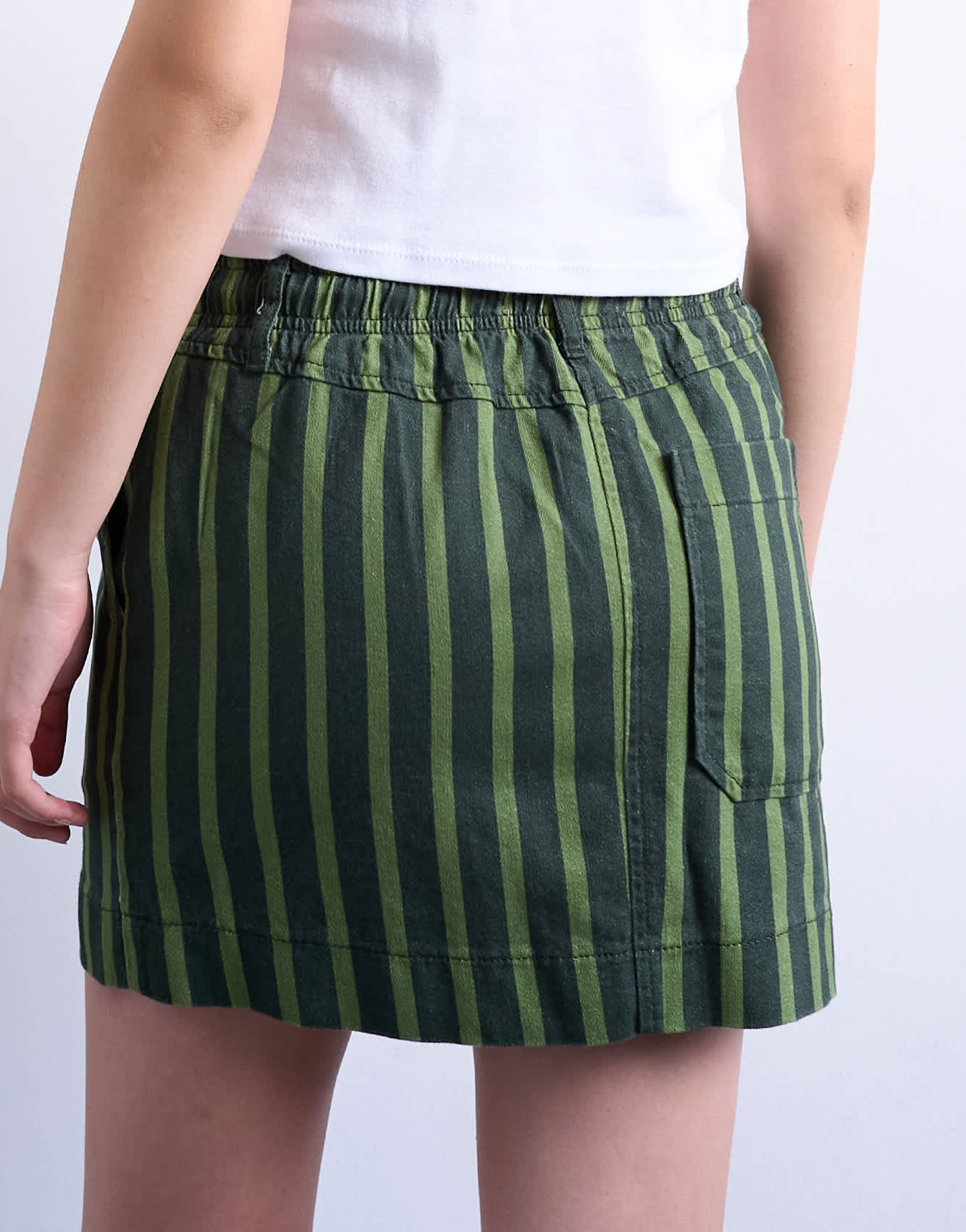 Topshop pull on utility skirt in multi stripe