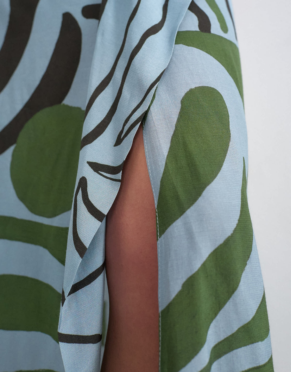 Topshop co ord sarong maxi skirt in blue abstract leaf print