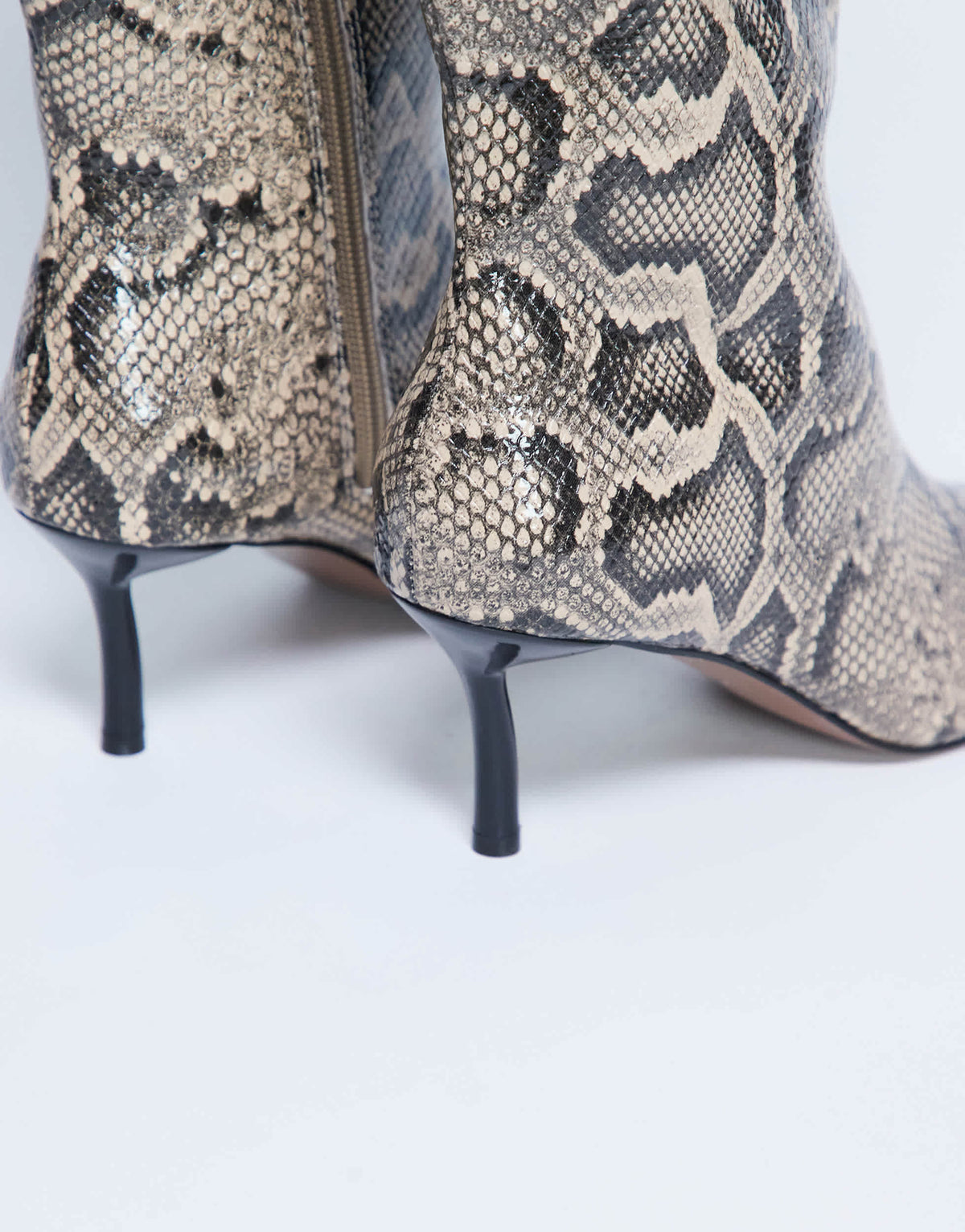 Topshop Tori knee high point toe boot in snake