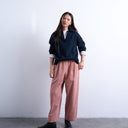 Topshop cord wide leg awkward length trouser in pink