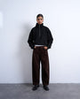 Topshop cord high rise barrel trouser in brown