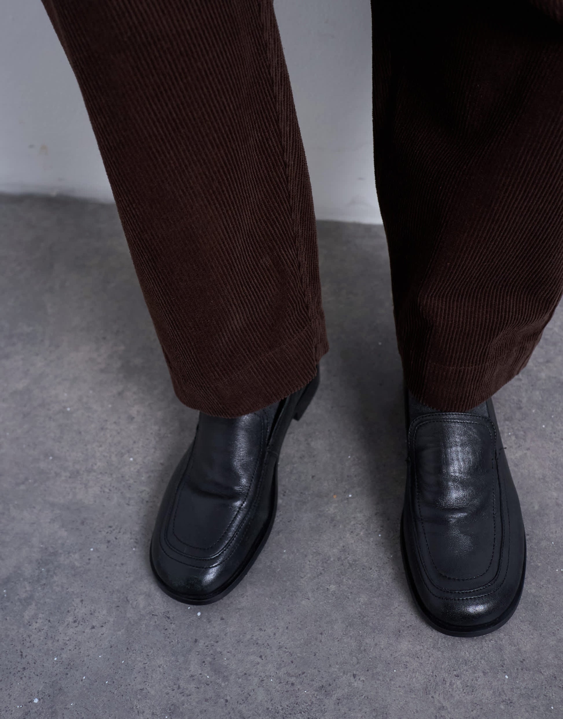 Topshop cord high rise barrel trouser in brown