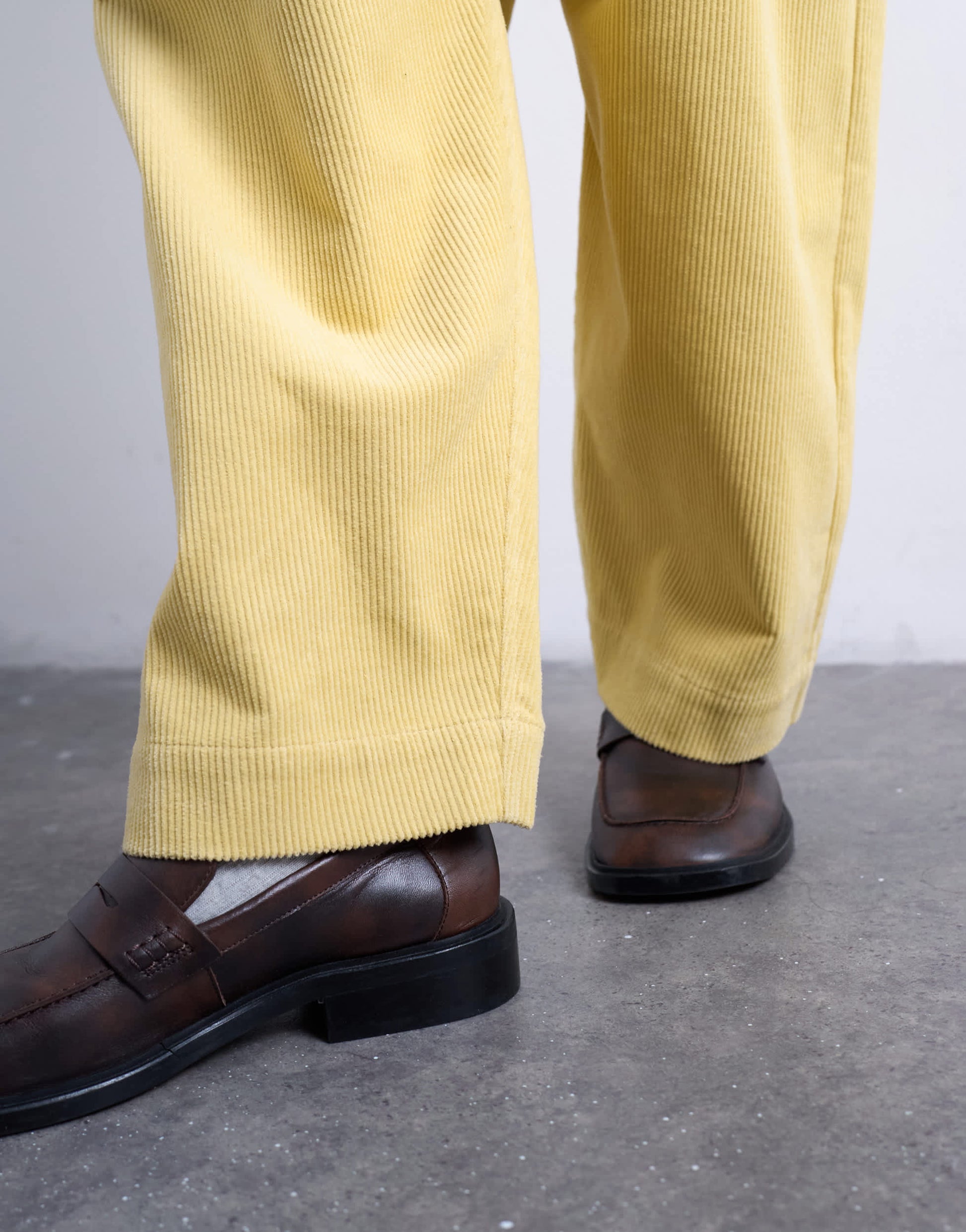 Topshop cord high rise barrel trouser in buttermilk