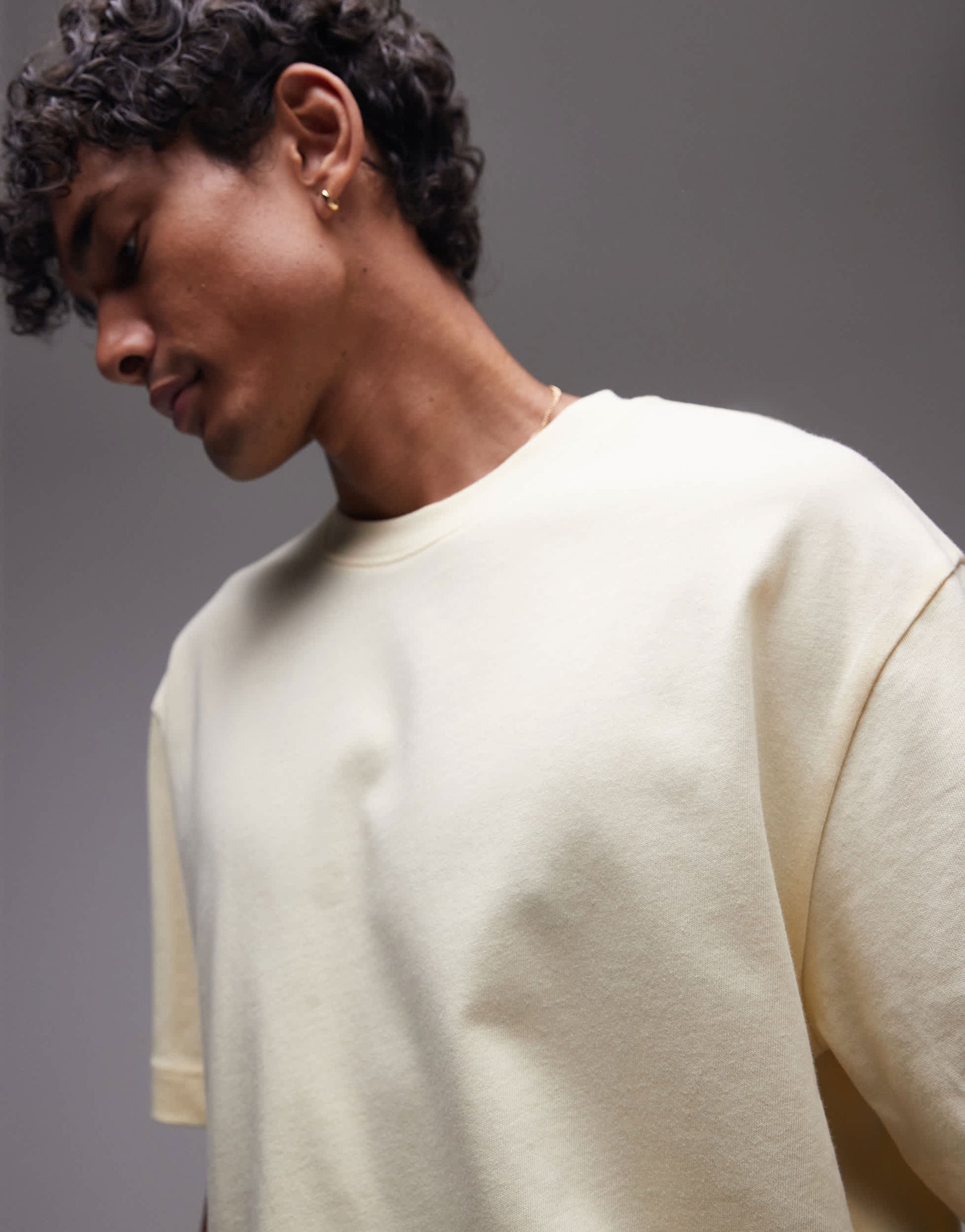 Topman relaxed fit t-shirt in buttermilk yellow
