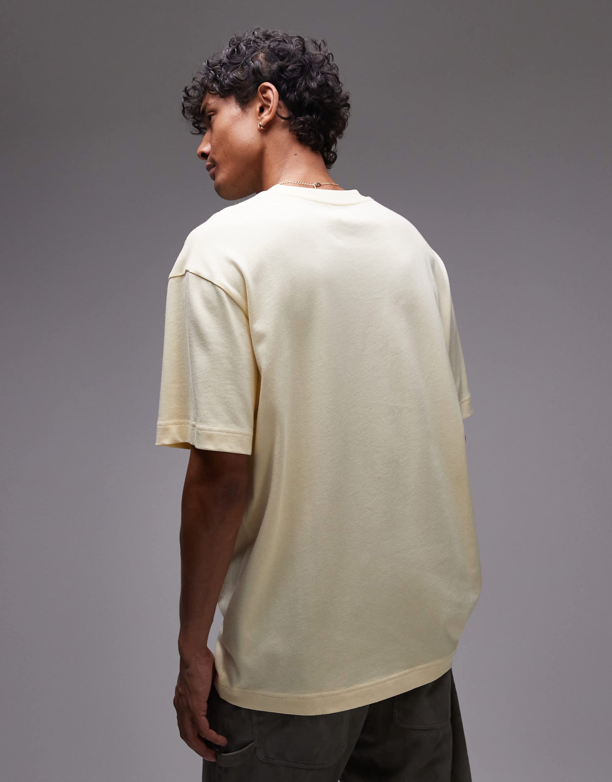 Topman relaxed fit t-shirt in buttermilk yellow