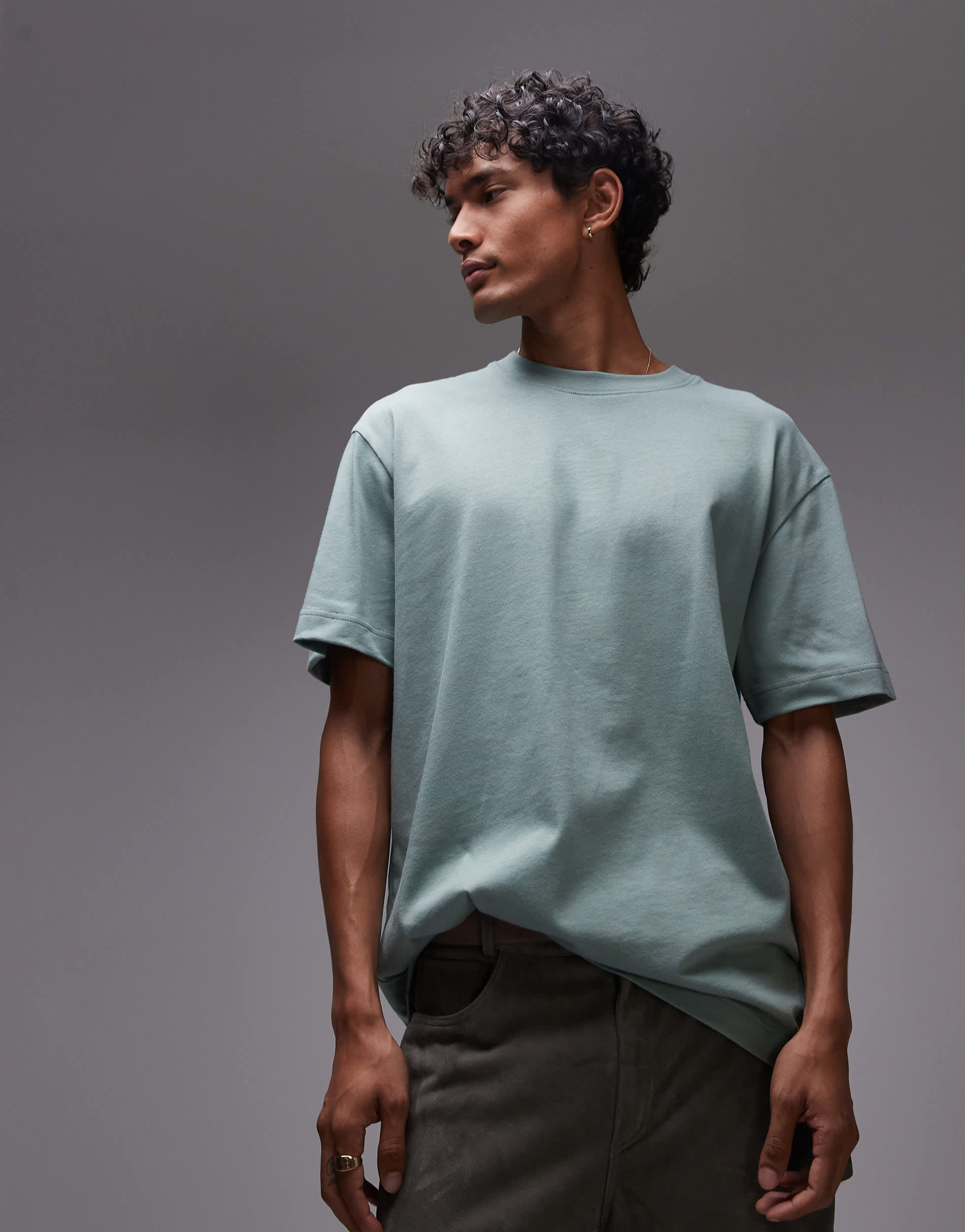 Topman relaxed fit t-shirt in sage