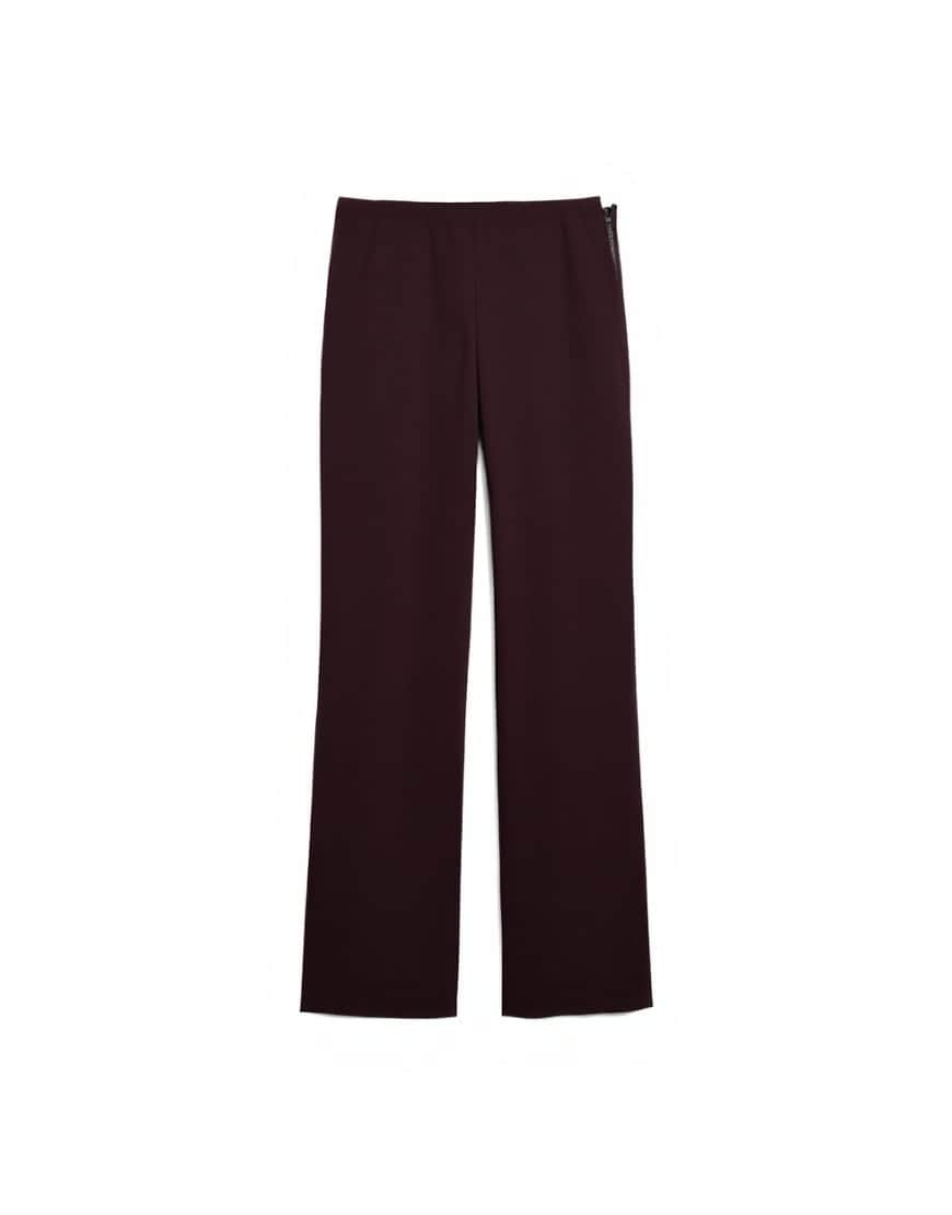 Topshop clean pull on tailored trouser in burgundy