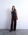 Topshop clean pull on tailored trouser in burgundy