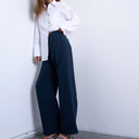 Topshop schlichte, taillierte Schlupfhose in Marineblau