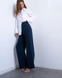 Topshop clean pull on tailored trouser in navy 