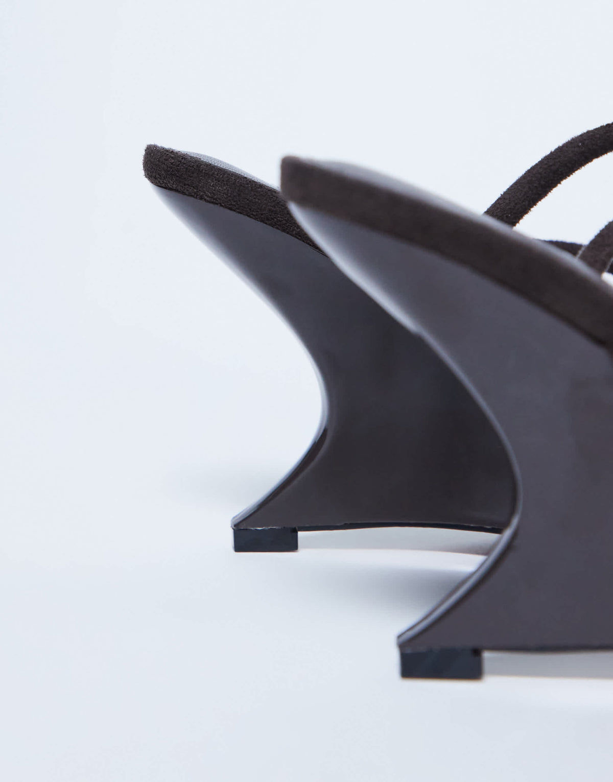 Topshop Alexa sculptured wedge sandal in chocolate